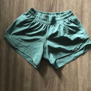 Teal Lululemon tall shorts